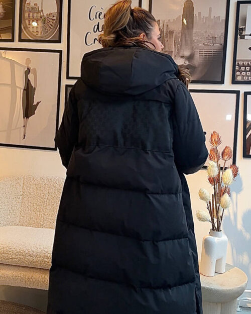 Long Puffer Coat back & front