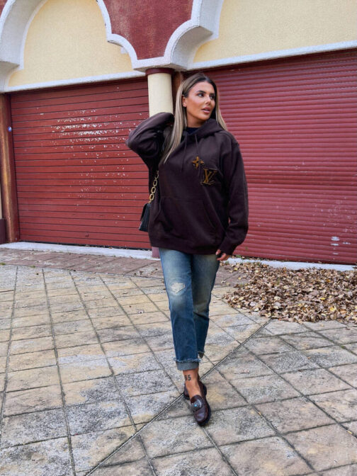 Unisex Hoodie Brown - Image 2