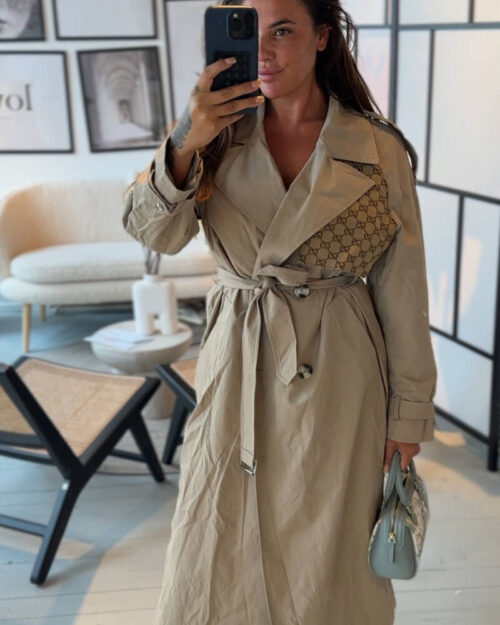 Unisex Trench coat front side, choose your fabric