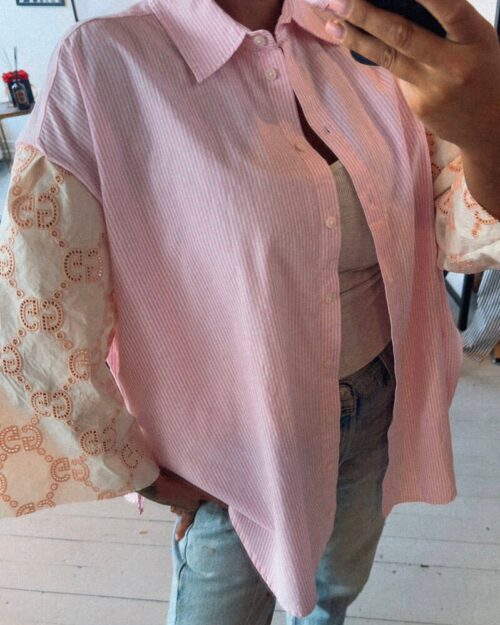 Pink sleeves blouse