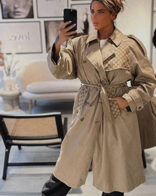 Unisex Trench coat front side & pockets, choose your fabric