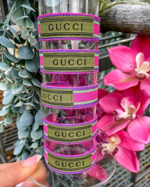 Adjustable bracelet pink & green