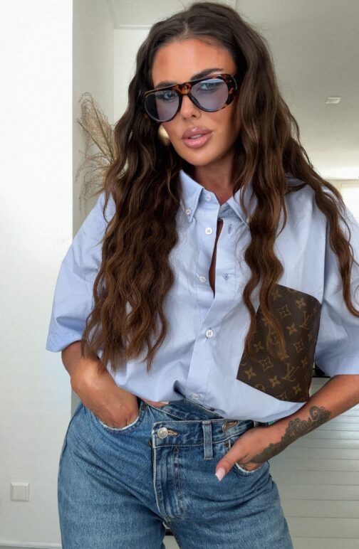 Unisex Short Sleeve Blouse With Pocket, Choose fabric