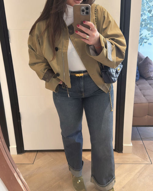 Oversized trenchcoat with canvas