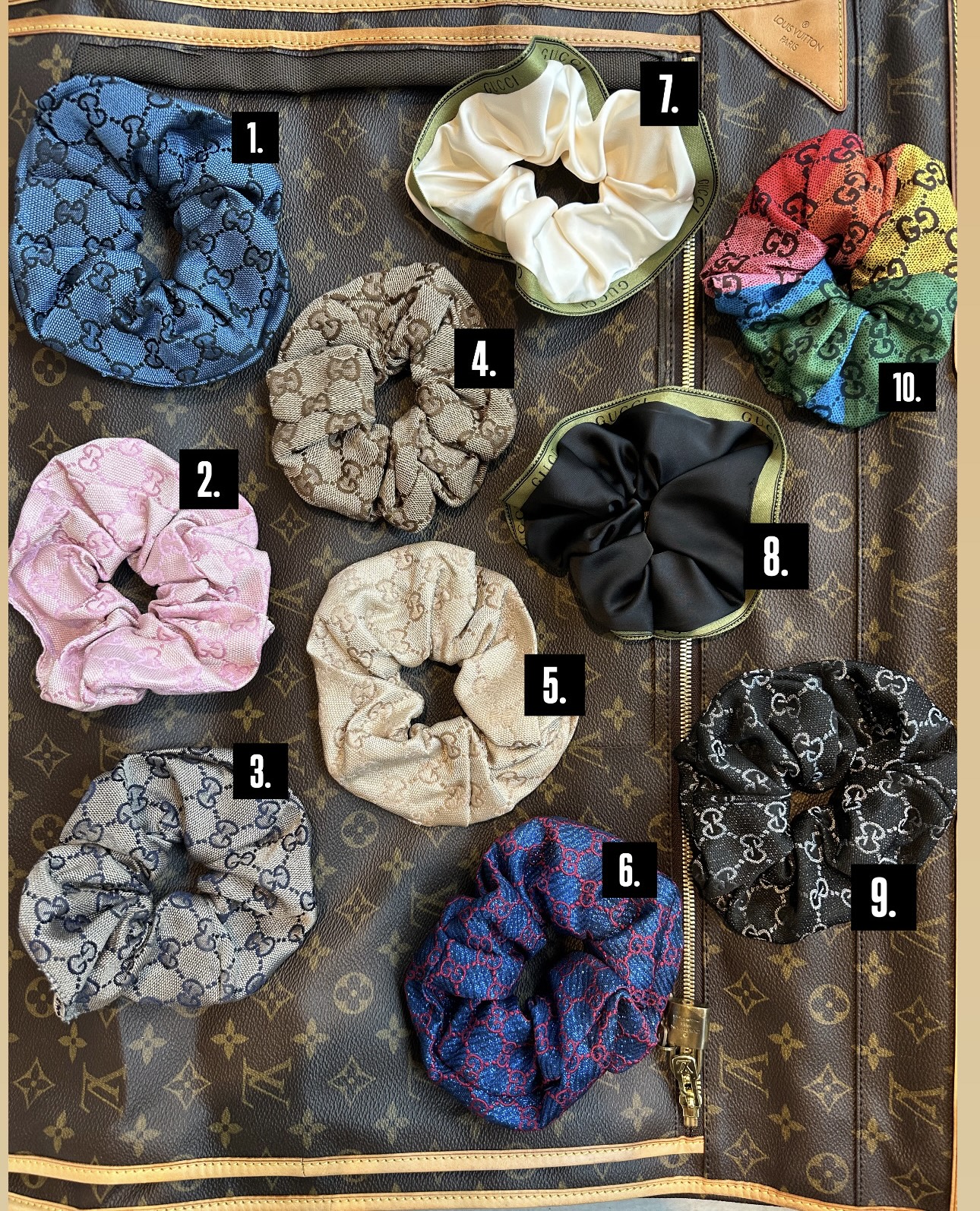Hair tie logo scrunchie