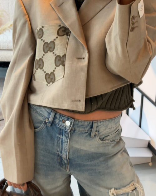 Cropped blazer, select fabric