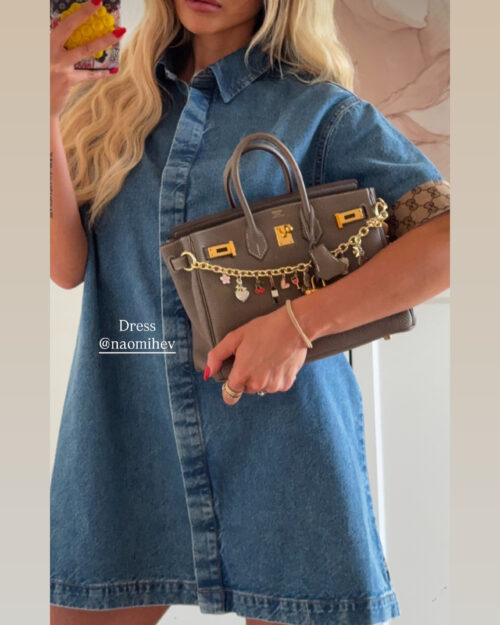 Denim blouse sleeves dress, select the fabric