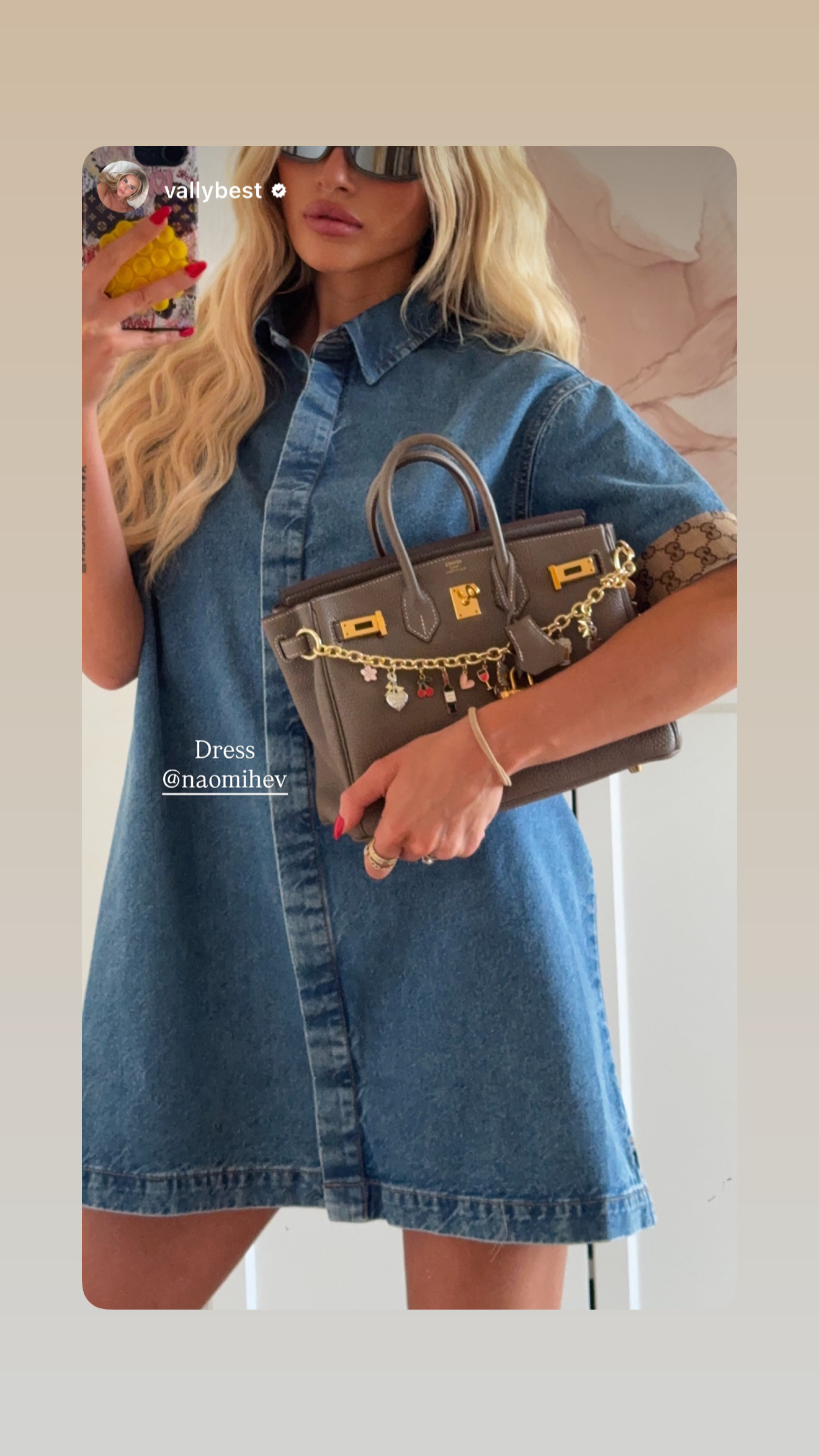 Denim blouse sleeves dress, select the fabric - Image 2