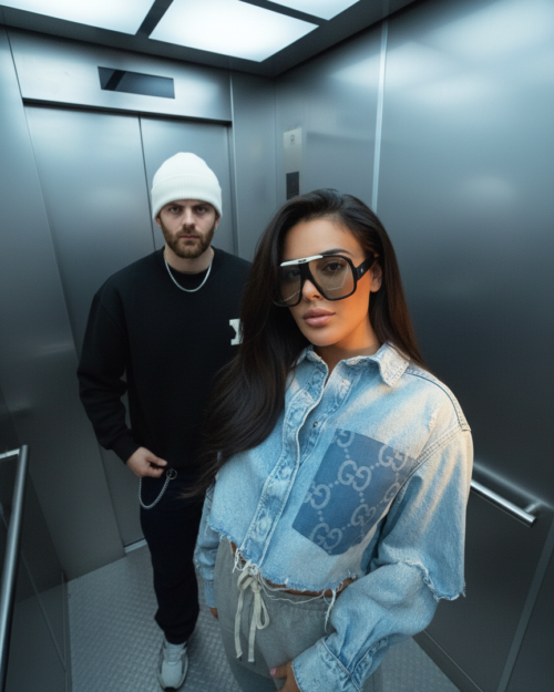 Oversized ripped denim blouse, select the fabric