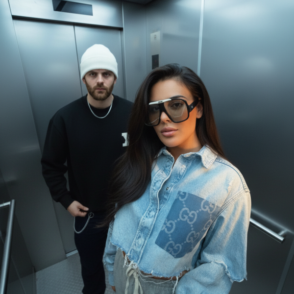 Oversized ripped denim blouse, select the fabric