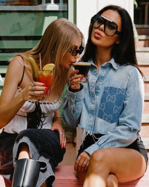 Oversized ripped denim blouse, select the fabric