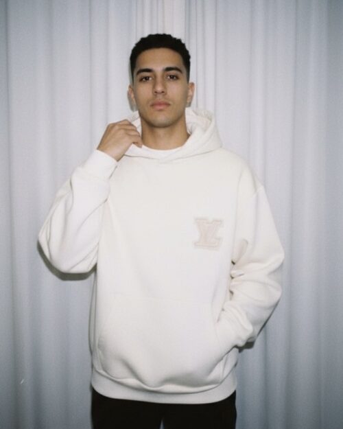 Unisex classic cream hoodie 1 logo