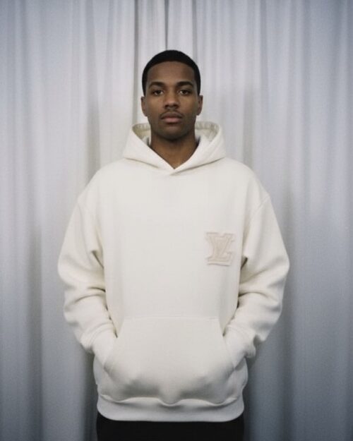 Unisex classic cream hoodie 1 logo