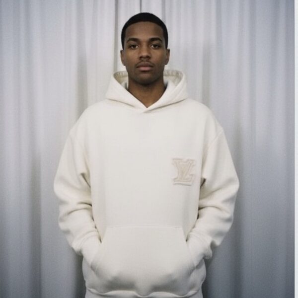 Unisex classic cream hoodie 1 logo