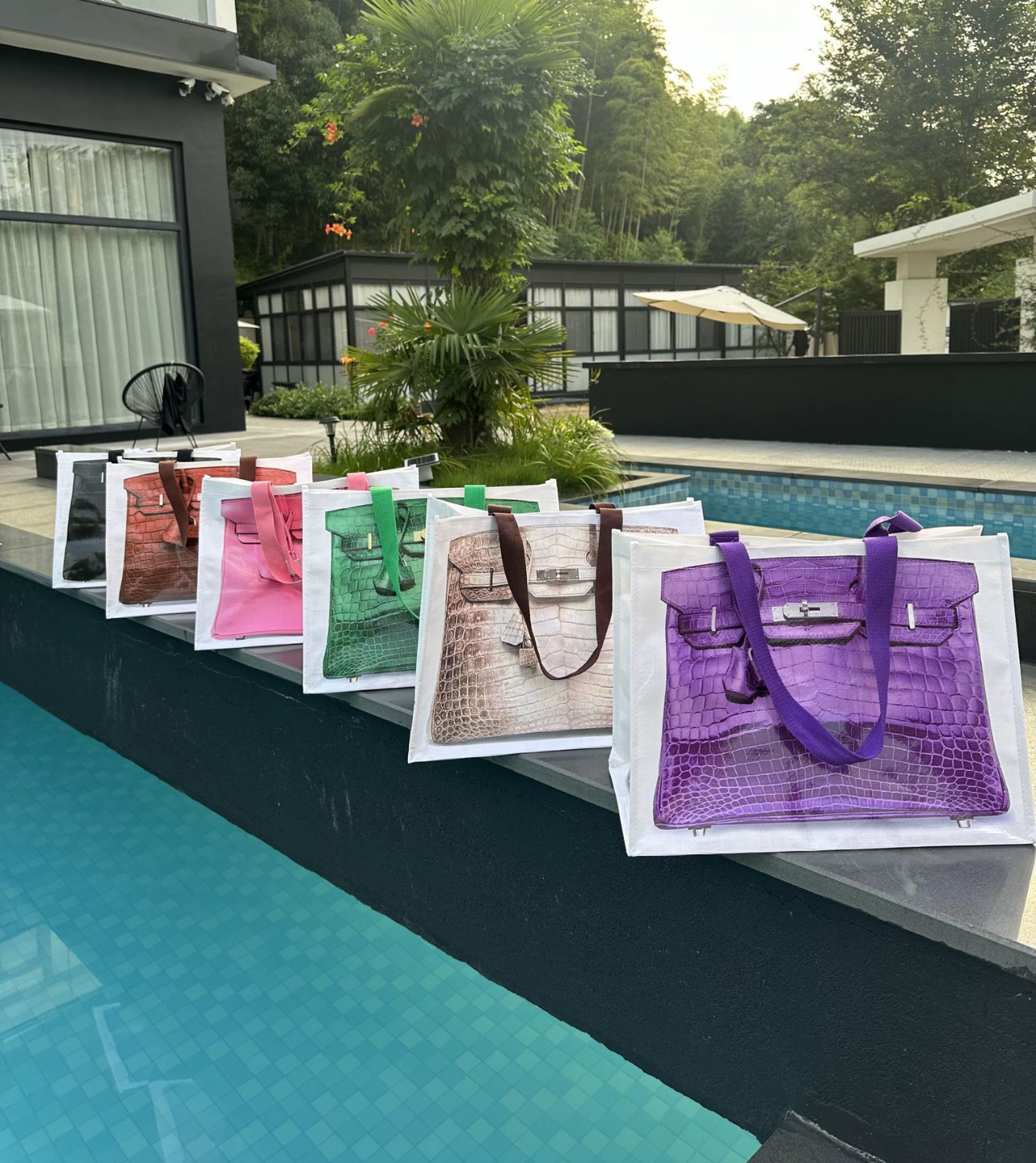 Shopping bag purple - Image 2