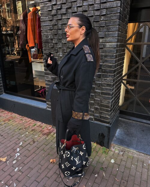 The beige or black winter trenchcoat