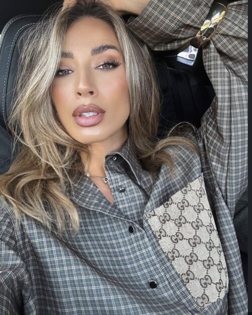 Green checkered blouse with shoulder pads, create yours