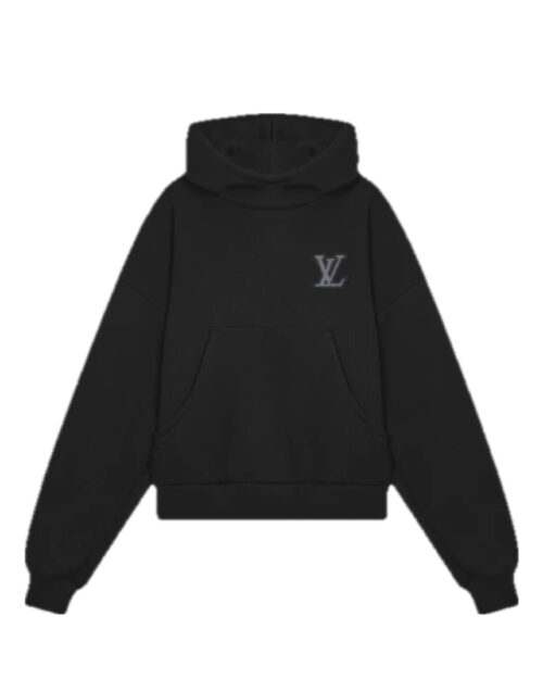 Unisex classic black hoodie 1 logo