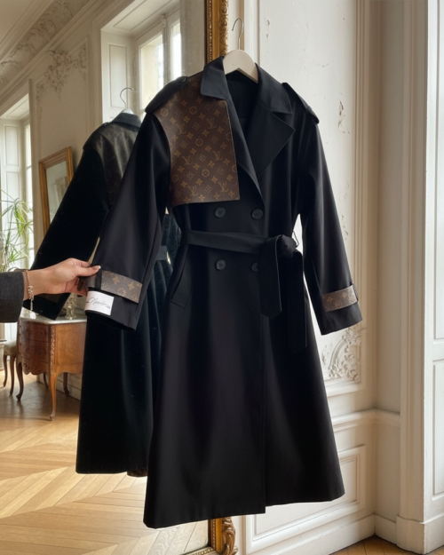 Unisex Trench coat front side and sleeves