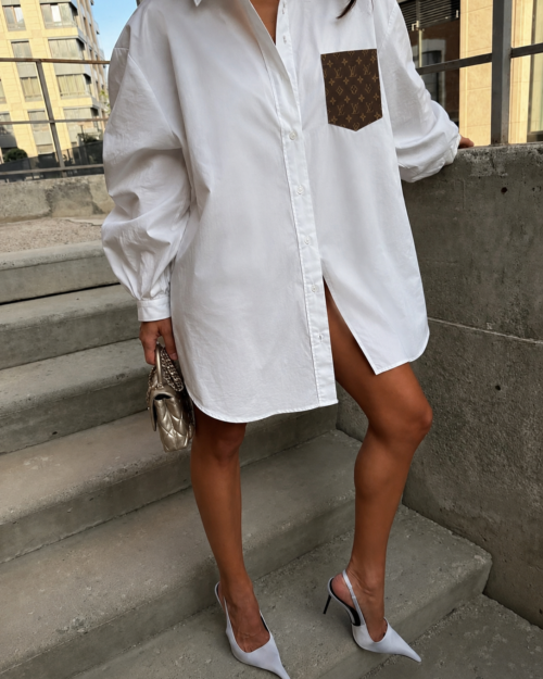 Long Sofia Blouse Dress, select the fabric
