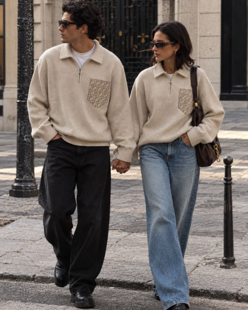 Unisex half-zip sweater – create yours