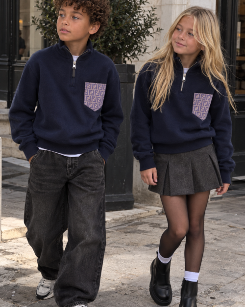 Kids half-zip sweater (98-164) – create yours