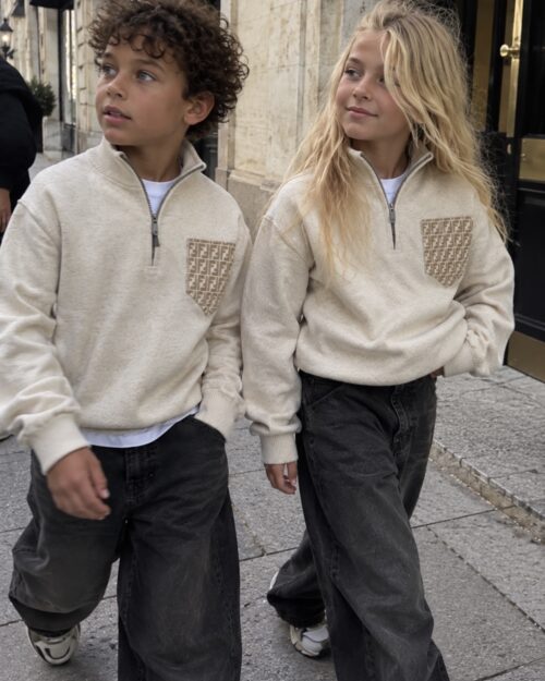 Kids half-zip sweater (98-164) – create yours